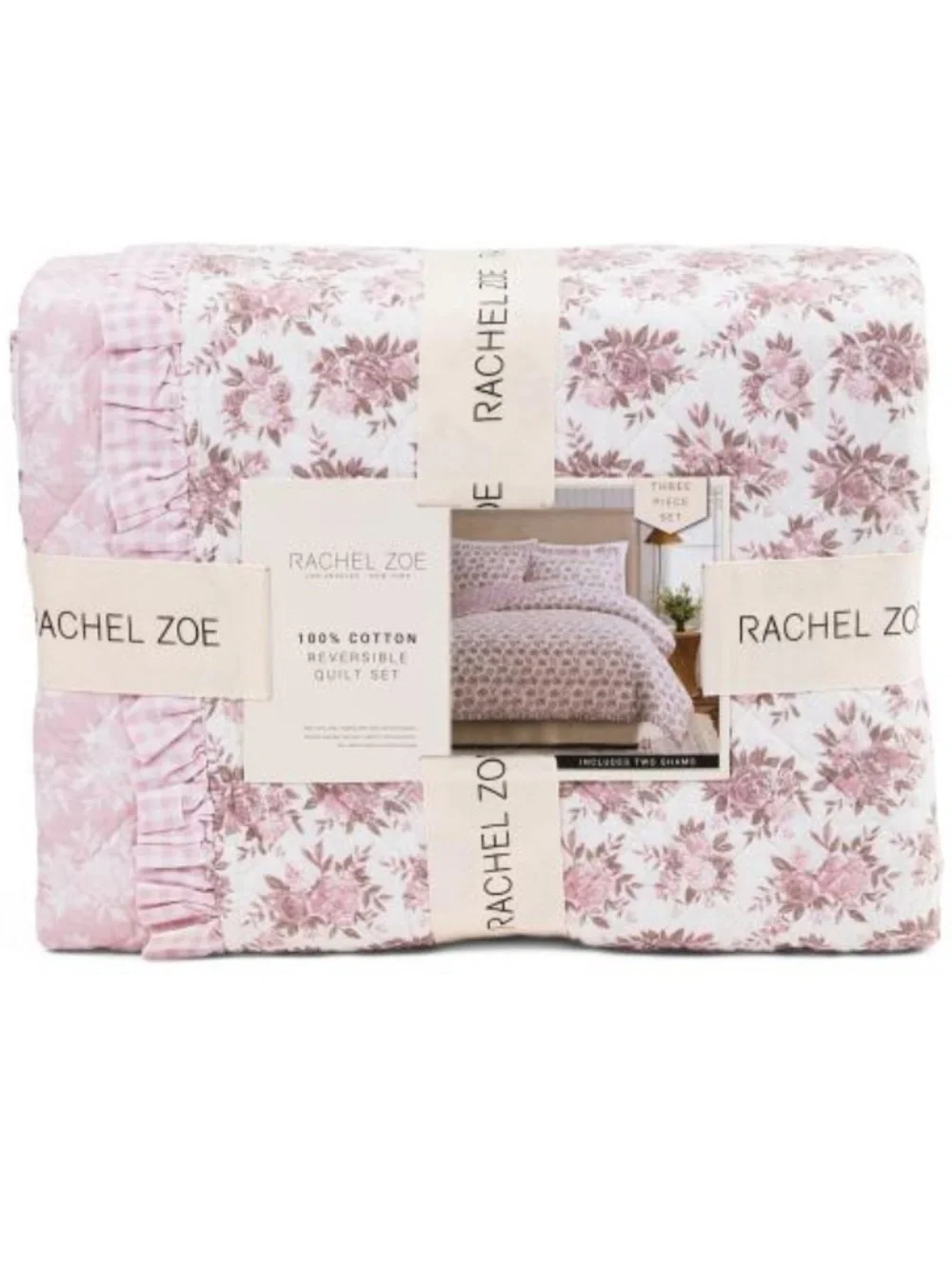 Rachel Zoe Floral Reversible Cotton Quilt set